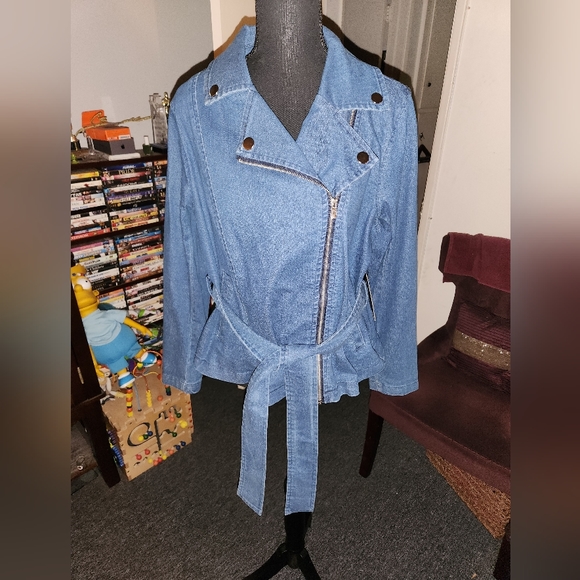 ELOQUII denim motto jacket - Picture 5 of 7